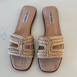 Steve Madden Women's Woven Beige Sandals
